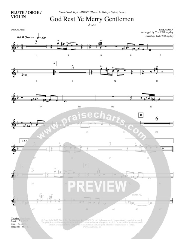 God Rest Ye Merry Gentlemen Flute/Oboe (Todd Billingsley)