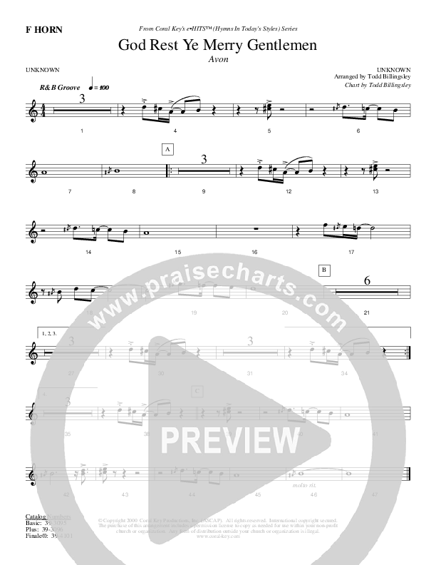 God Rest Ye Merry Gentlemen French Horn (Todd Billingsley)