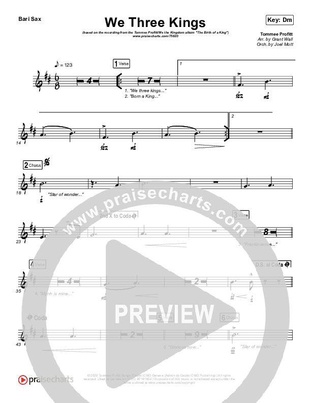 We Three Kings Bari Sax (Tommee Profitt / We The Kingdom)