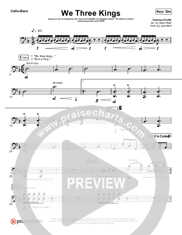 We Three Kings Cello/Bass (Tommee Profitt / We The Kingdom)