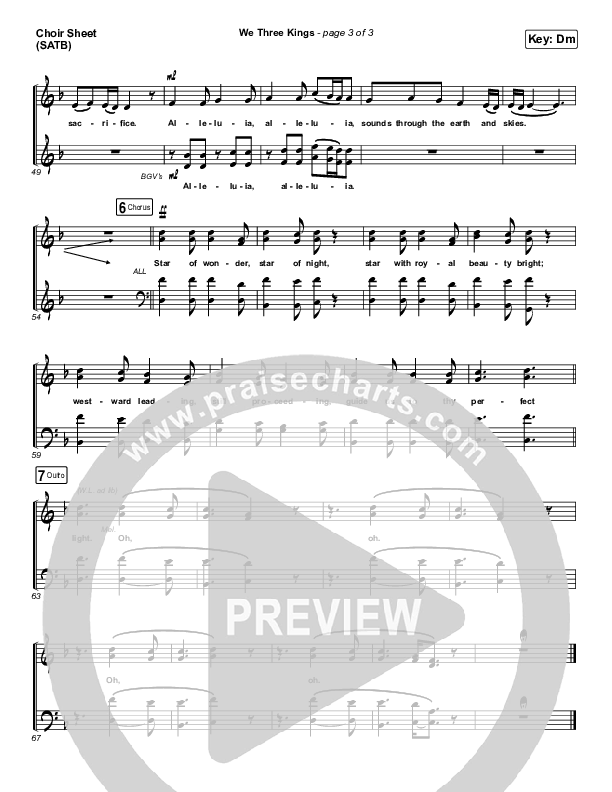 We Three Kings Choir Sheet (SATB) (Tommee Profitt / We The Kingdom)