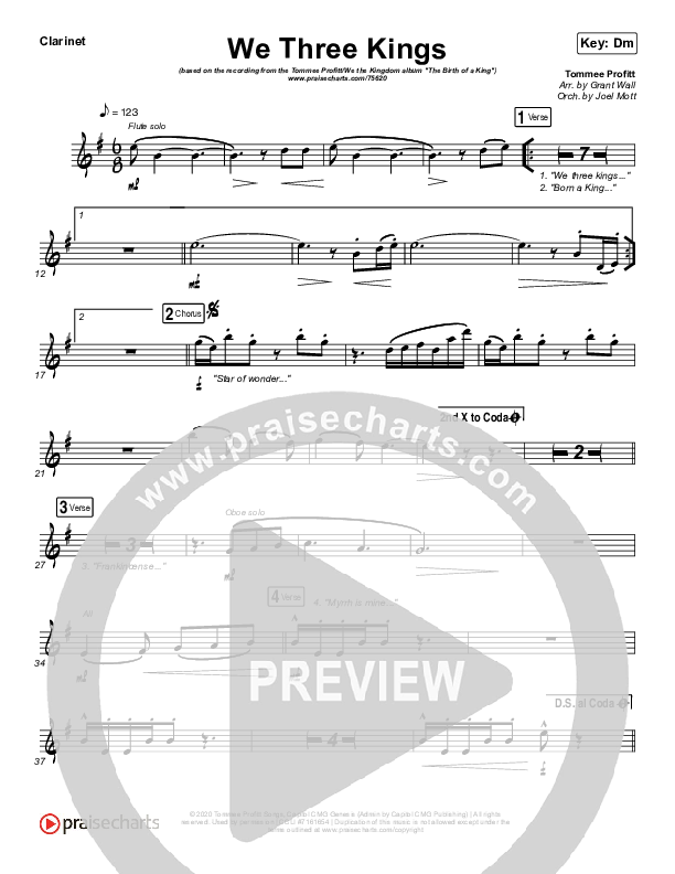 We Three Kings Clarinet 1,2 (Tommee Profitt / We The Kingdom)