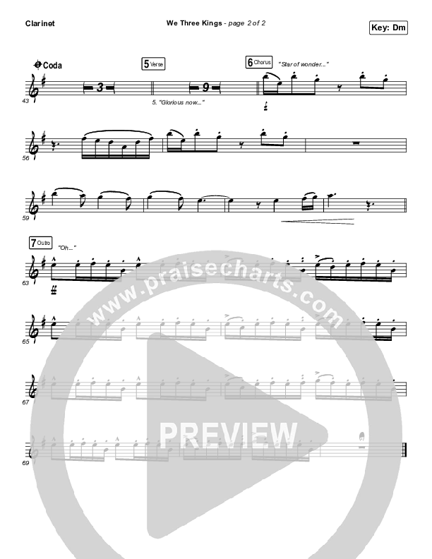 We Three Kings Clarinet 1,2 (Tommee Profitt / We The Kingdom)