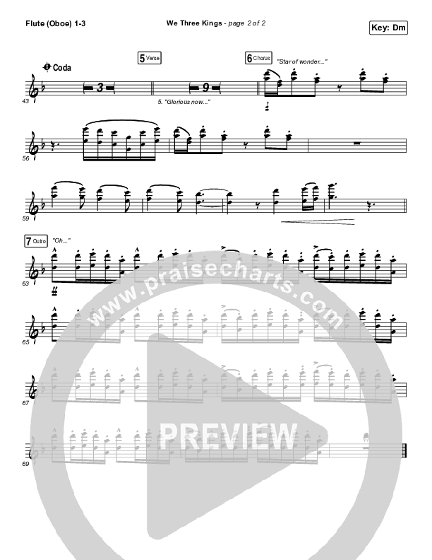 We Three Kings Flute/Oboe 1/2/3 (Tommee Profitt / We The Kingdom)