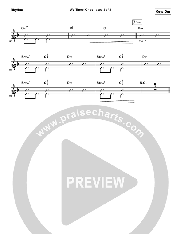 We Three Kings Rhythm Chart (Tommee Profitt / We The Kingdom)