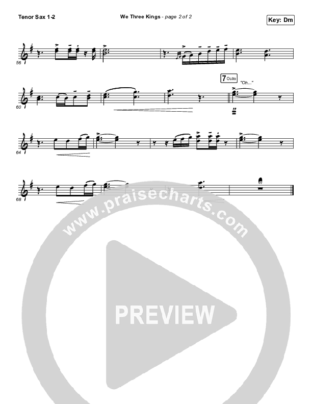 We Three Kings Tenor Sax 1,2 (Tommee Profitt / We The Kingdom)