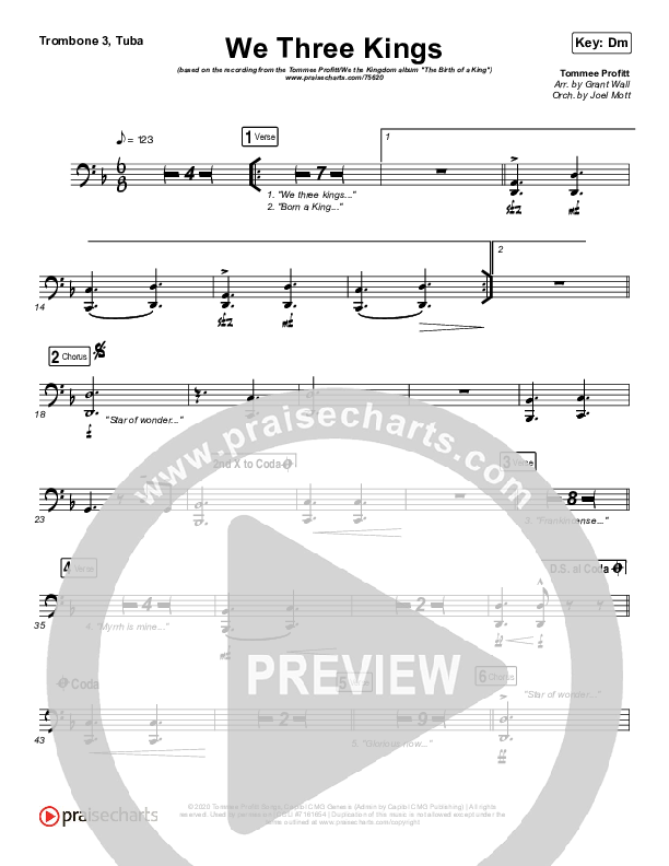 We Three Kings Trombone 3/Tuba (Tommee Profitt / We The Kingdom)