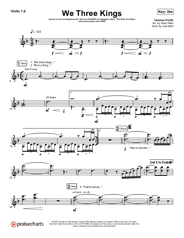 We Three Kings Violin 1,2 (Tommee Profitt / We The Kingdom)
