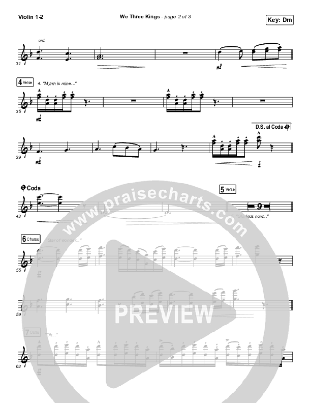 We Three Kings Violin 1,2 (Tommee Profitt / We The Kingdom)