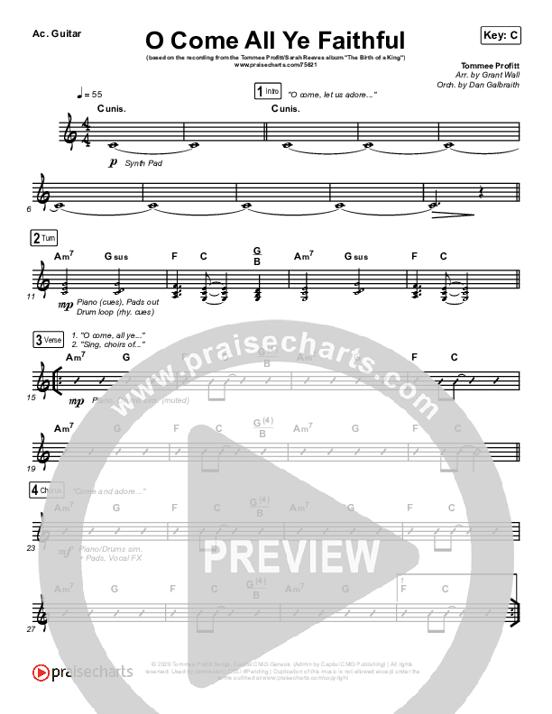 O Come All Ye Faithful Rhythm Chart (Tommee Profitt / Sarah Reeves)