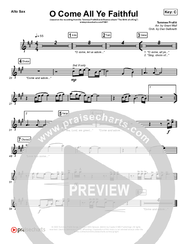 O Come All Ye Faithful Alto Sax (Tommee Profitt / Sarah Reeves)