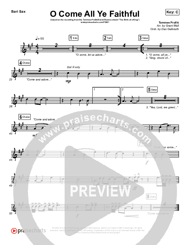 O Come All Ye Faithful Bari Sax (Tommee Profitt / Sarah Reeves)