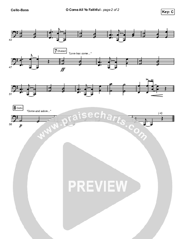 O Come All Ye Faithful Cello/Bass (Tommee Profitt / Sarah Reeves)