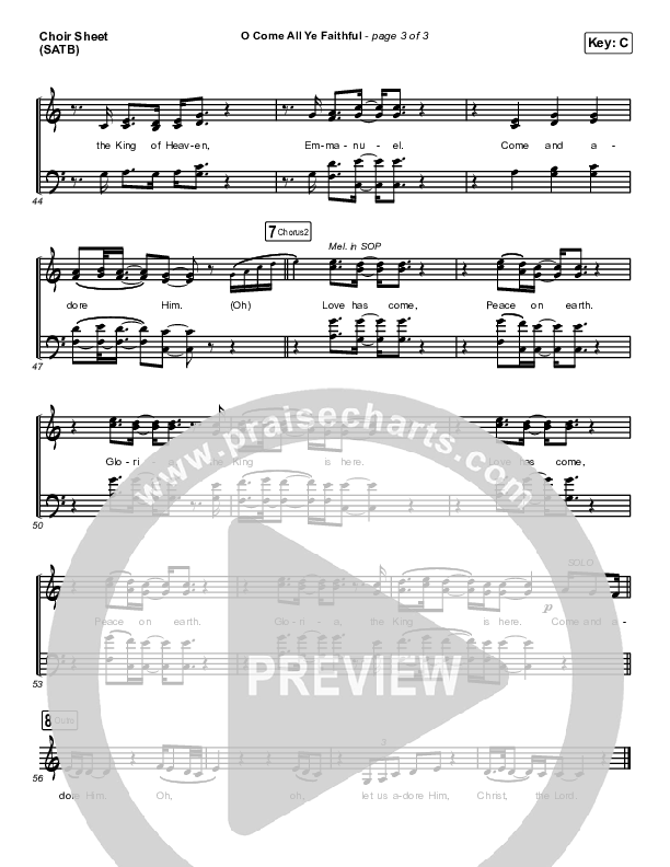 O Come All Ye Faithful Choir Sheet (SATB) (Tommee Profitt / Sarah Reeves)