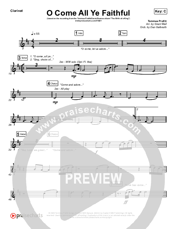 O Come All Ye Faithful Clarinet (Tommee Profitt / Sarah Reeves)