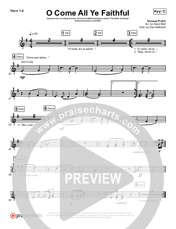 O Come All Ye Faithful French Horn 1/2 (Tommee Profitt / Sarah Reeves)