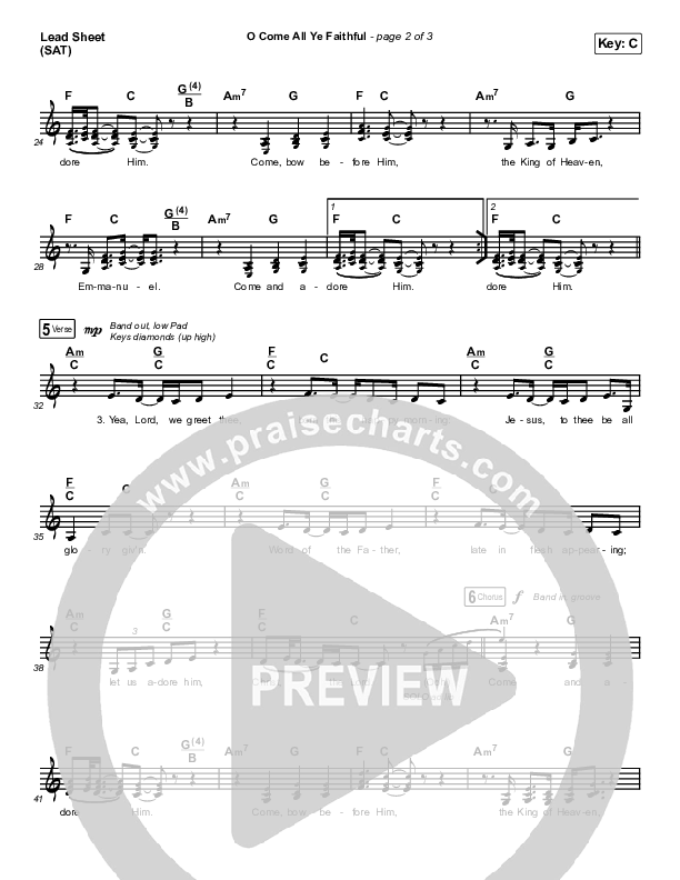 O Come All Ye Faithful Lead Sheet (SAT) (Tommee Profitt / Sarah Reeves)