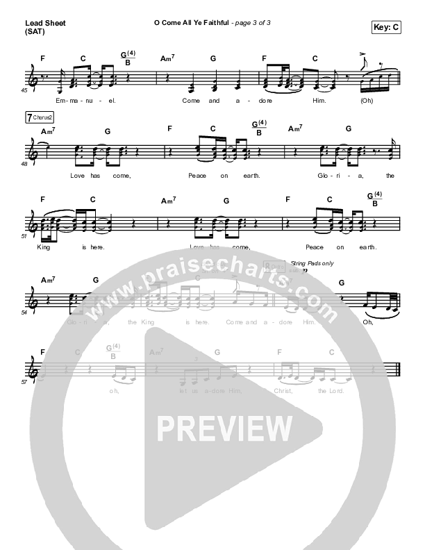 O Come All Ye Faithful Lead Sheet (SAT) (Tommee Profitt / Sarah Reeves)