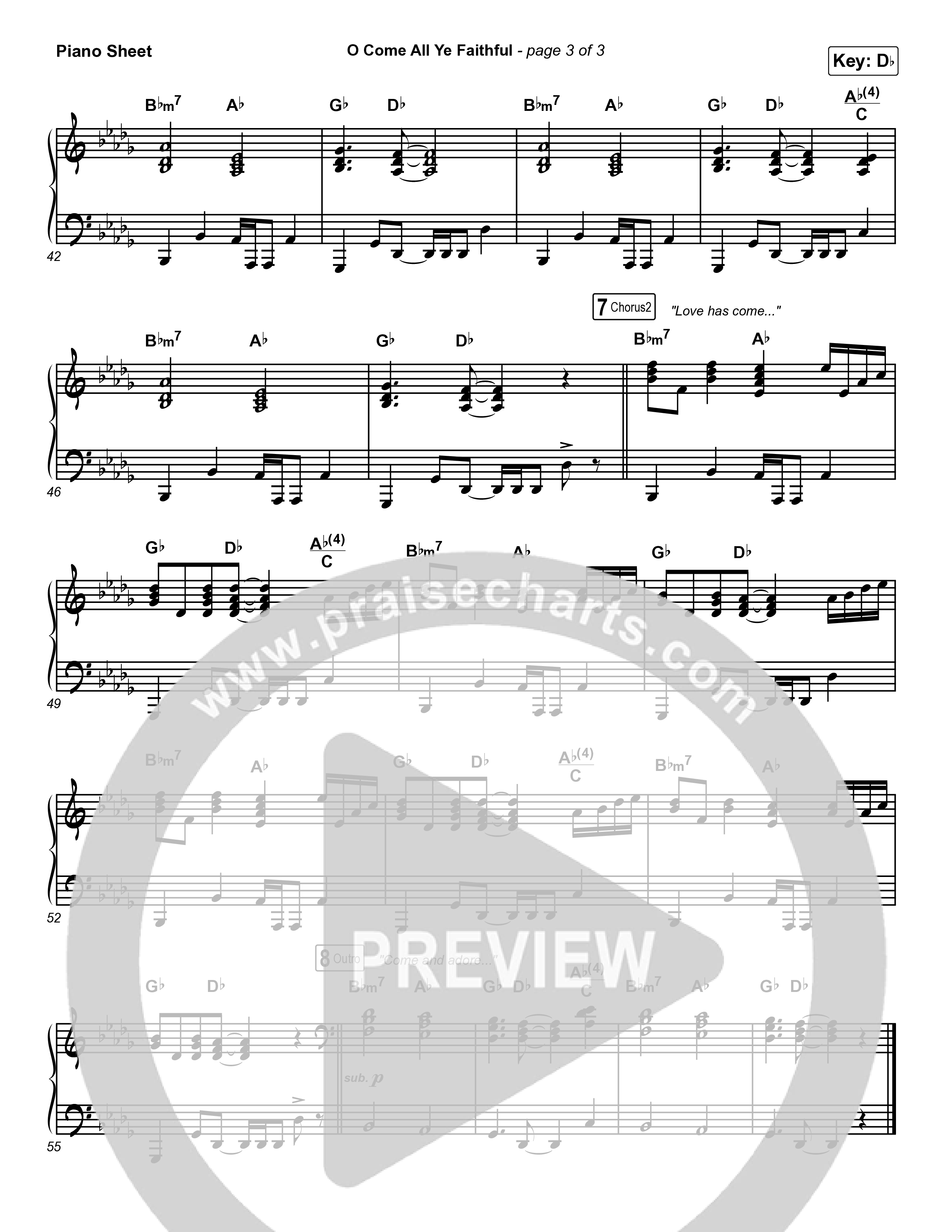 O Come All Ye Faithful Piano Sheet (Tommee Profitt / Sarah Reeves)