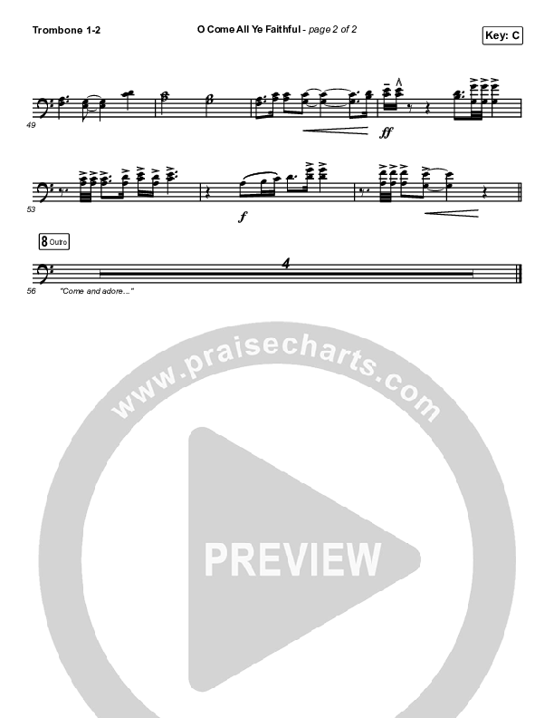 O Come All Ye Faithful Trombone 1/2 (Tommee Profitt / Sarah Reeves)