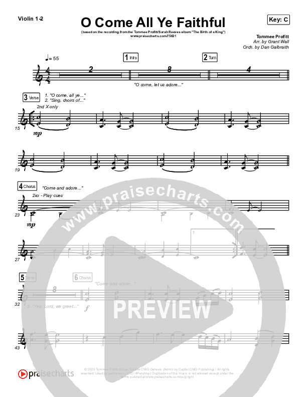 O Come All Ye Faithful Violin 1/2 (Tommee Profitt / Sarah Reeves)