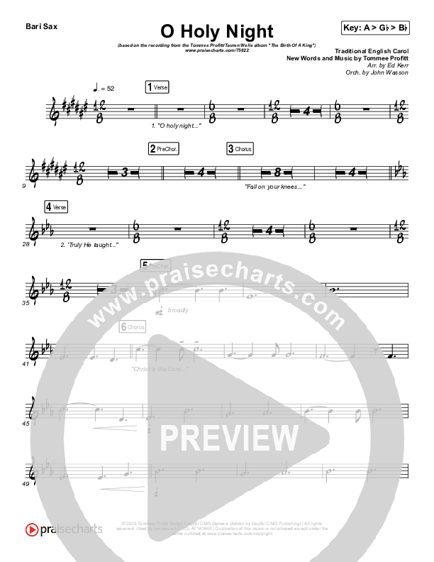 O Holy Night Bari Sax (Tommee Profitt / Tauren Wells / SVRCINA)