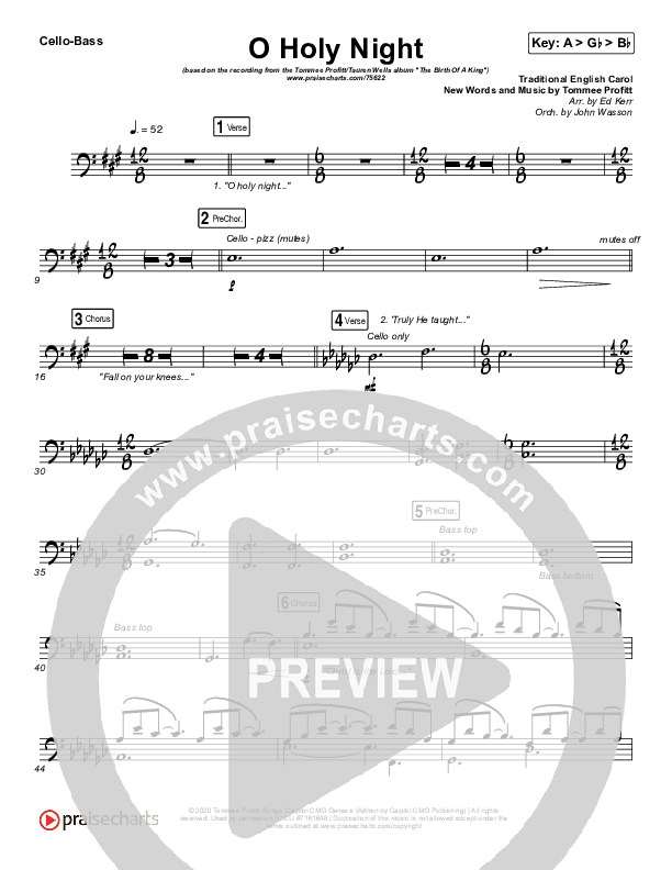 O Holy Night Cello/Bass (Tommee Profitt / Tauren Wells / SVRCINA)