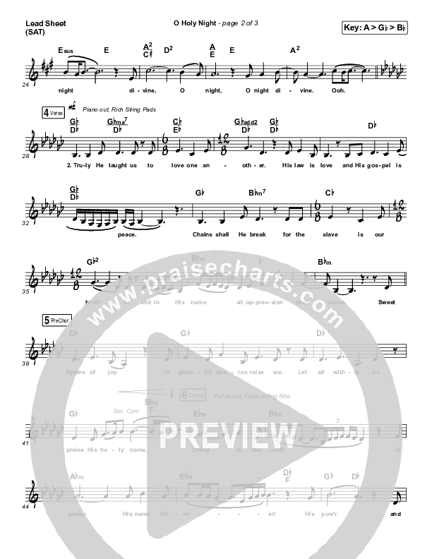 O Holy Night Lead Sheet (SAT) (Tommee Profitt / Tauren Wells / SVRCINA)