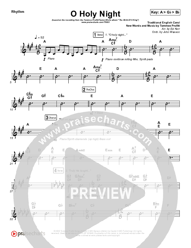 O Holy Night Rhythm Chart (Tommee Profitt / Tauren Wells / SVRCINA)