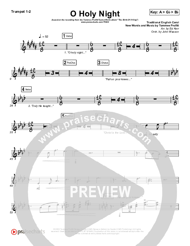 O Holy Night Trumpet 1,2 (Tommee Profitt / Tauren Wells / SVRCINA)
