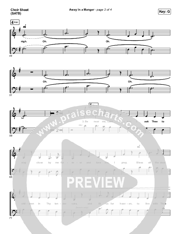 Away In A Manger Choir Sheet (SATB) (Tommee Profitt / Daniel Saint Black / Ruelle)