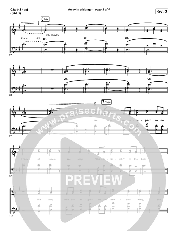 Away In A Manger Choir Sheet (SATB) (Tommee Profitt / Daniel Saint Black / Ruelle)