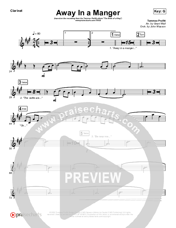 Away In A Manger Clarinet (Tommee Profitt / Daniel Saint Black / Ruelle)