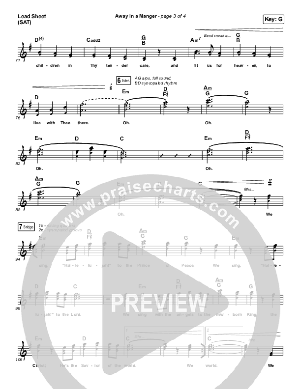 Away In A Manger Lead Sheet (SAT) (Tommee Profitt / Daniel Saint Black / Ruelle)