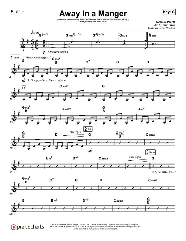 Away In A Manger Rhythm Chart (Tommee Profitt / Daniel Saint Black / Ruelle)