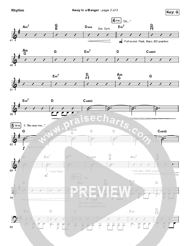 Away In A Manger Rhythm Chart (Tommee Profitt / Daniel Saint Black / Ruelle)