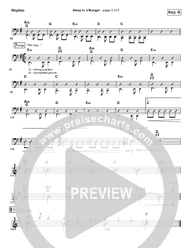 Away In A Manger Rhythm Chart (Tommee Profitt / Daniel Saint Black / Ruelle)