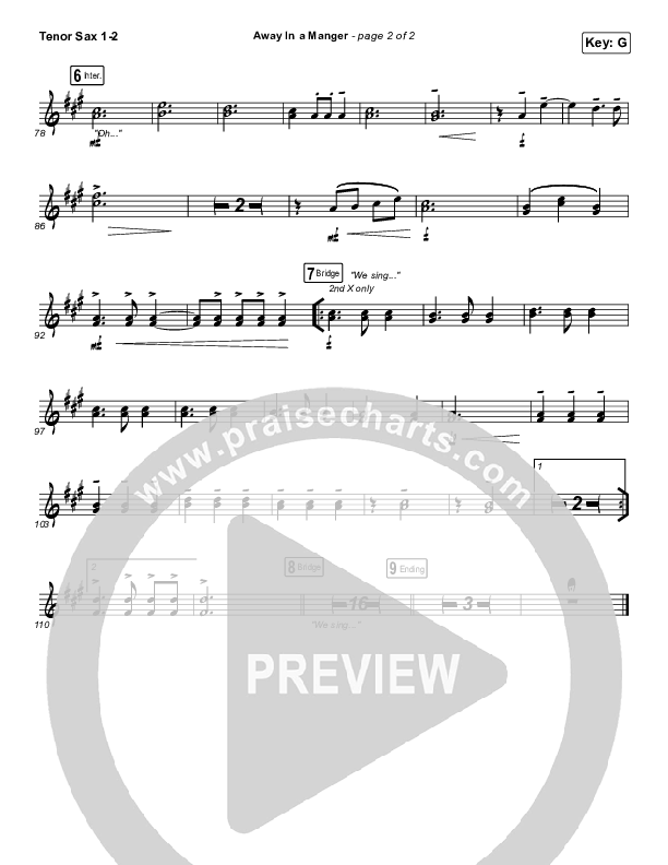 Away In A Manger Tenor Sax 1/2 (Tommee Profitt / Daniel Saint Black / Ruelle)