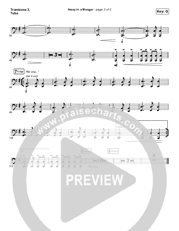 Away In A Manger Trombone 3/Tuba (Tommee Profitt / Daniel Saint Black / Ruelle)