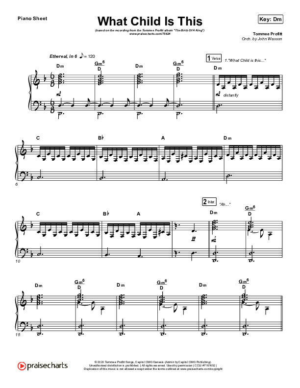 What Child Is This Piano Sheet (Tommee Profitt / Avril Lavigne)