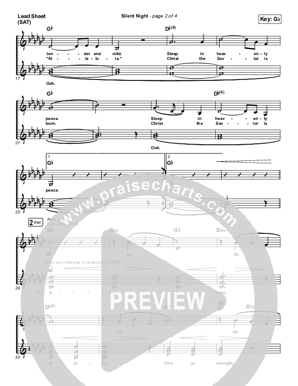 Silent Night Lead Sheet (SAT) (Tommee Profitt / Fleurie)