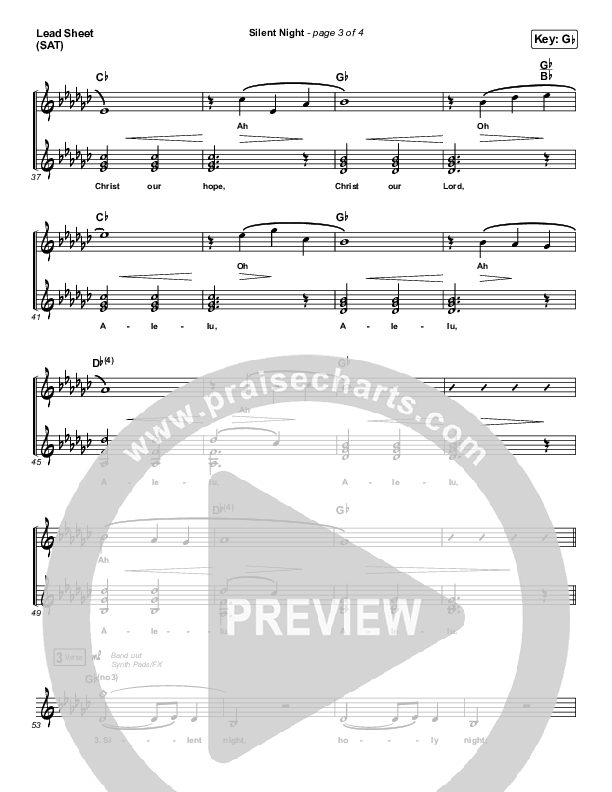 Silent Night Lead Sheet (SAT) (Tommee Profitt / Fleurie)