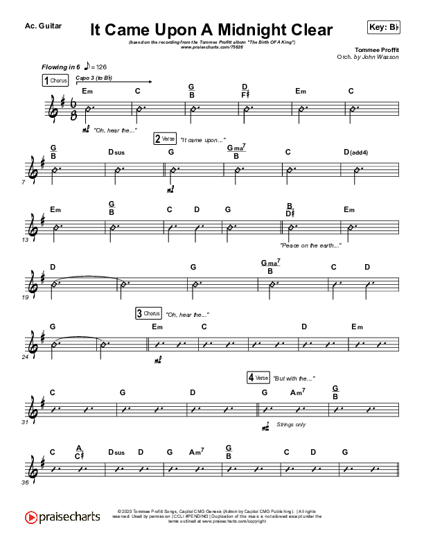 It Came Upon A Midnight Clear Acoustic Guitar (Tommee Profitt / Brooke)