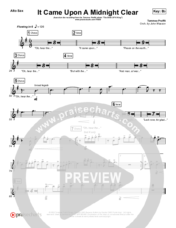 It Came Upon A Midnight Clear Alto Sax (Tommee Profitt / Brooke)