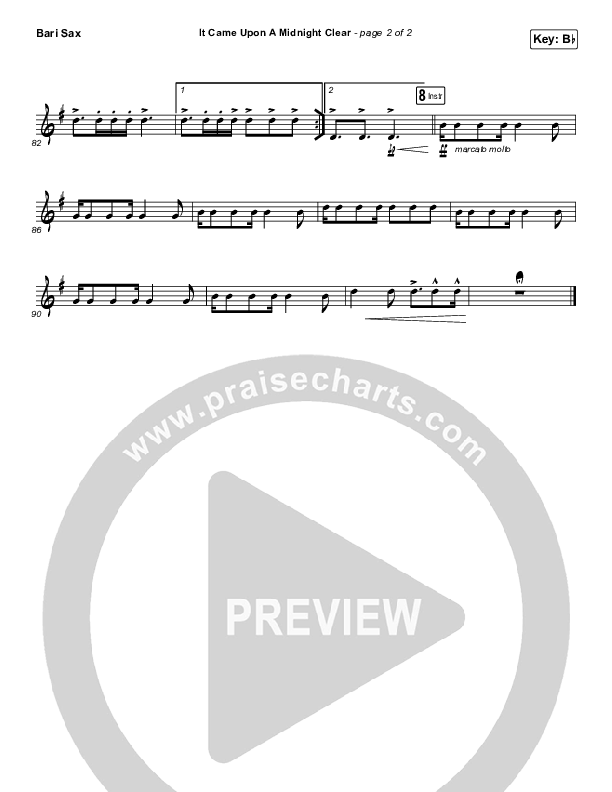 It Came Upon A Midnight Clear Bari Sax (Tommee Profitt / Brooke)