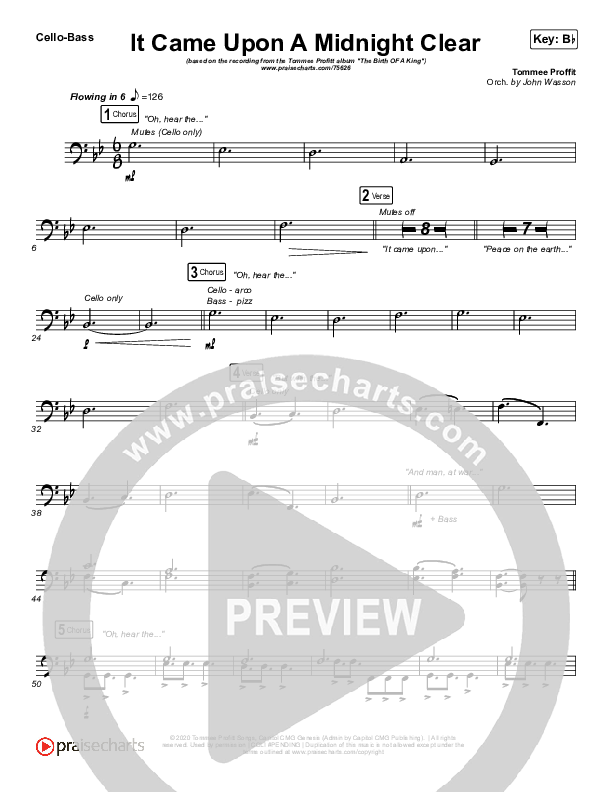 It Came Upon A Midnight Clear Cello/Bass (Tommee Profitt / Brooke)
