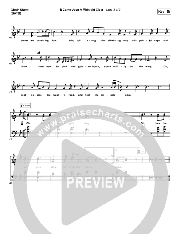 It Came Upon A Midnight Clear Choir Sheet (SATB) (Tommee Profitt / Brooke)