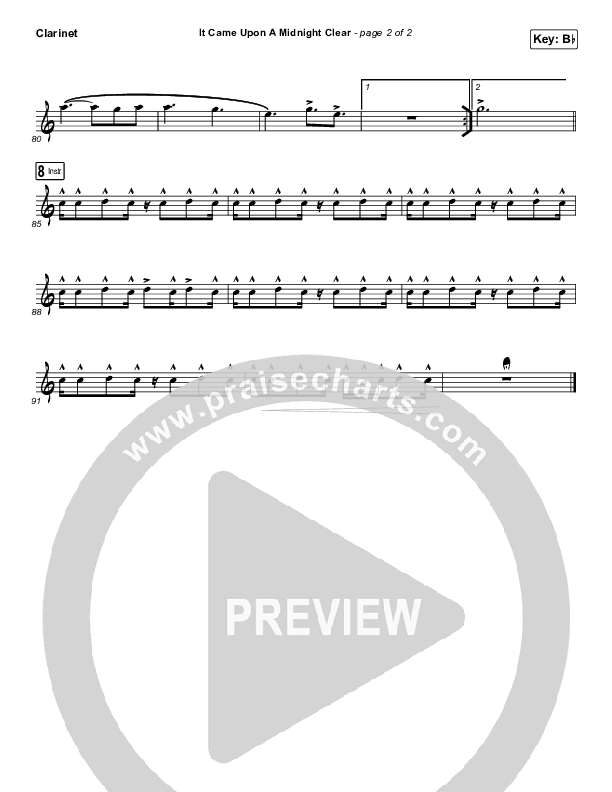 It Came Upon A Midnight Clear Clarinet (Tommee Profitt / Brooke)