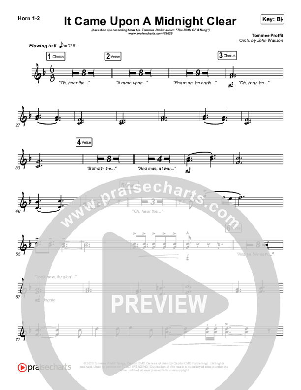 It Came Upon A Midnight Clear French Horn 1/2 (Tommee Profitt / Brooke)