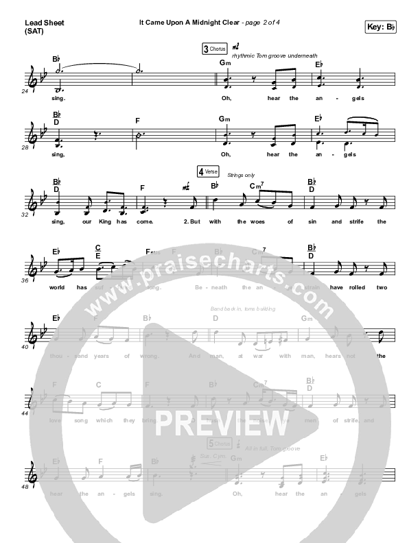 It Came Upon A Midnight Clear Lead Sheet (SAT) (Tommee Profitt / Brooke)